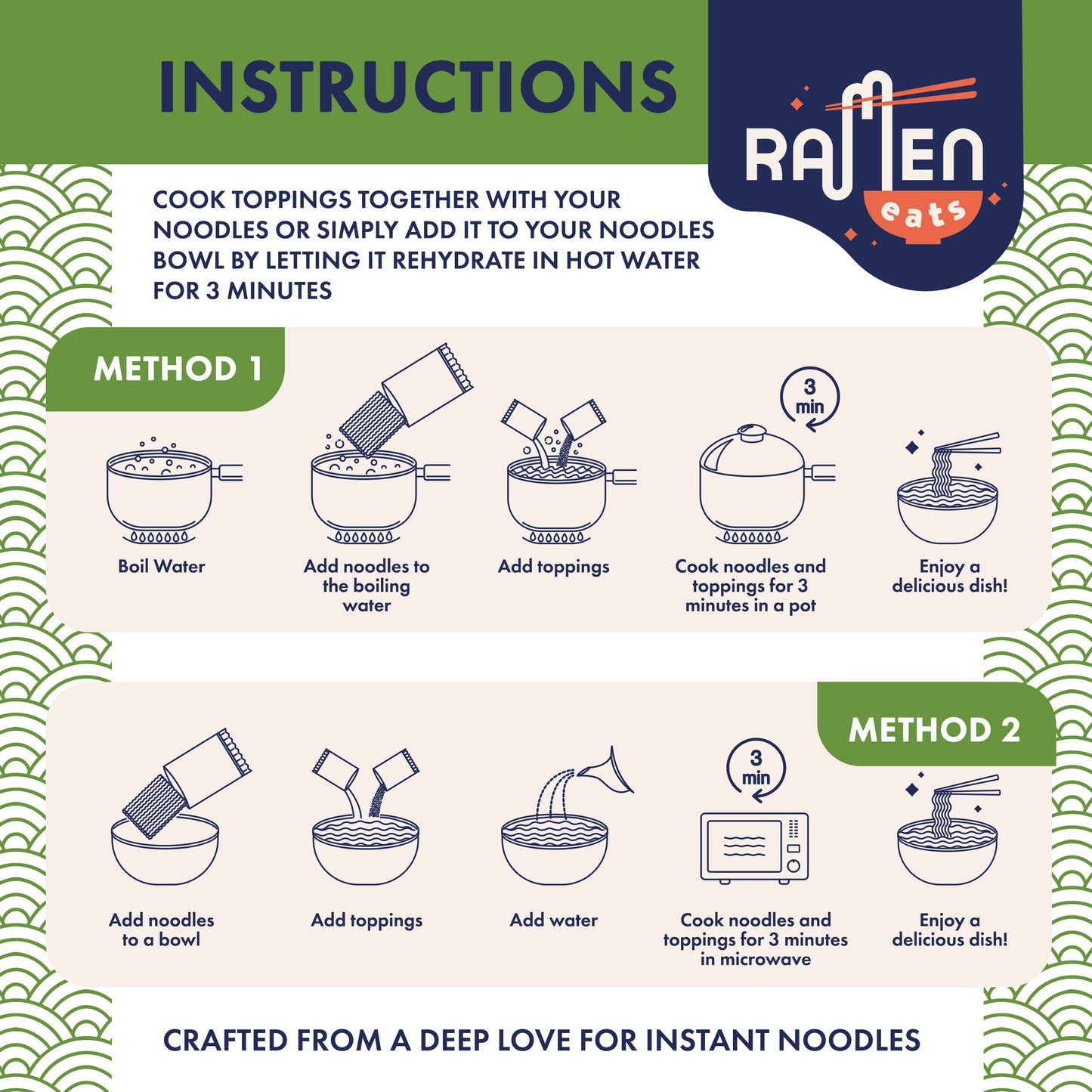 Garlic Tofu Vegetables Dried Ramen Toppings for Noodles, Rice and more.