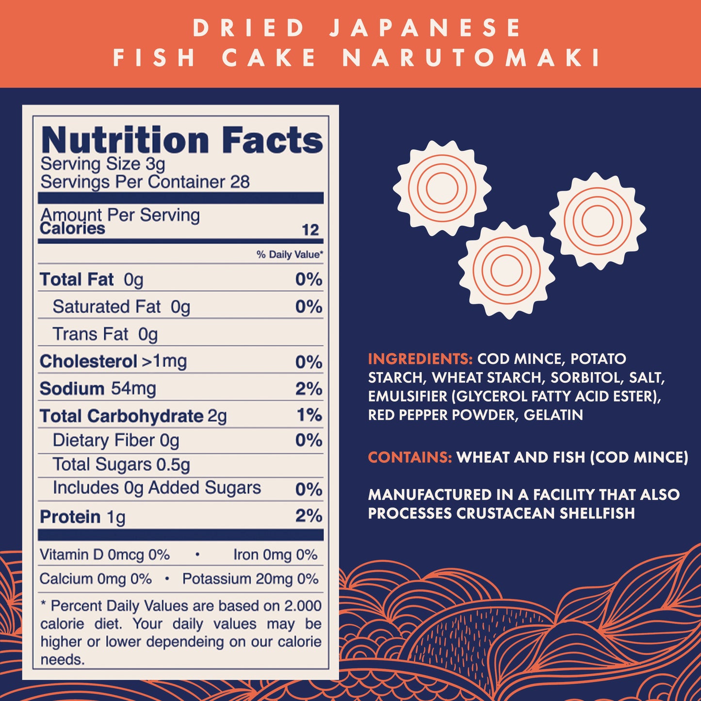 3 Oz Narutomaki Dehydrated Fish Cake Noodle Topping